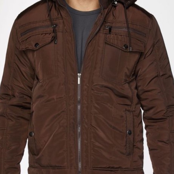 MENS BROWN BOMBER puffer jacket NWT - Picture 6 of 8